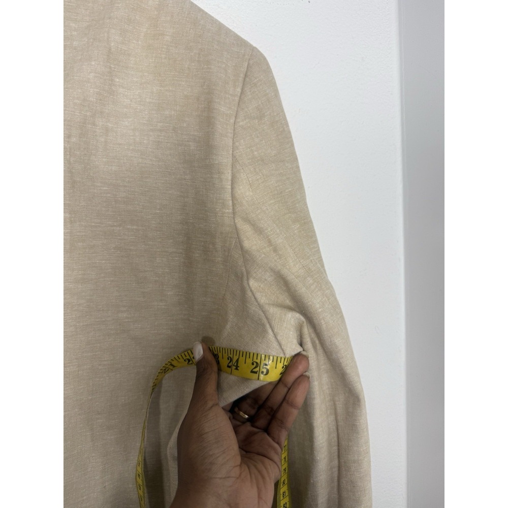 JOE Joe Abboud Mens 50 Long Slim Fit Beige Oatmeal Linen Cotton Blazer - Picture 9 of 12